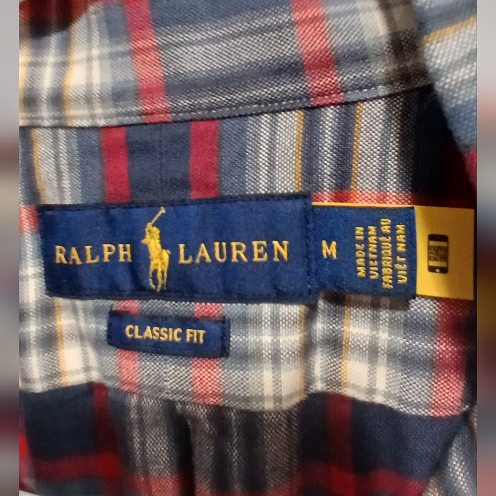 Ralph Lauren Plaid Button Down Long Sleeve Shirt Mens Medium Country Academia - Picture 2 of 5